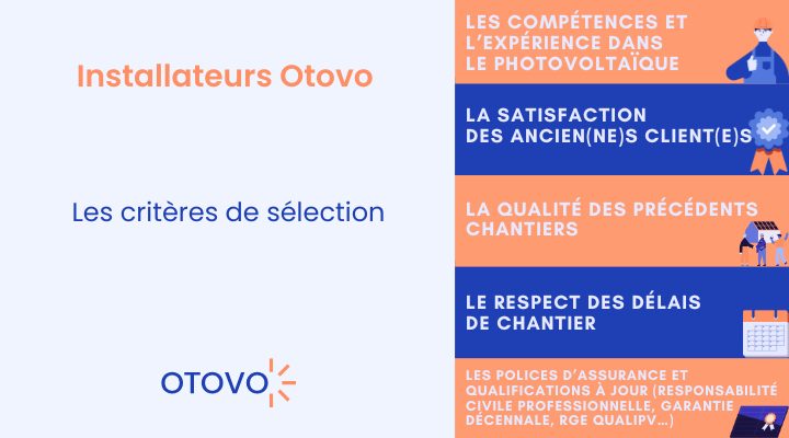 Critères sélection Installateurs RGE Otovo