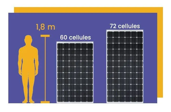 différence taille panneaux solaires 60 et 72 cellules